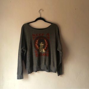 Obey keep a breast sweater/top Large